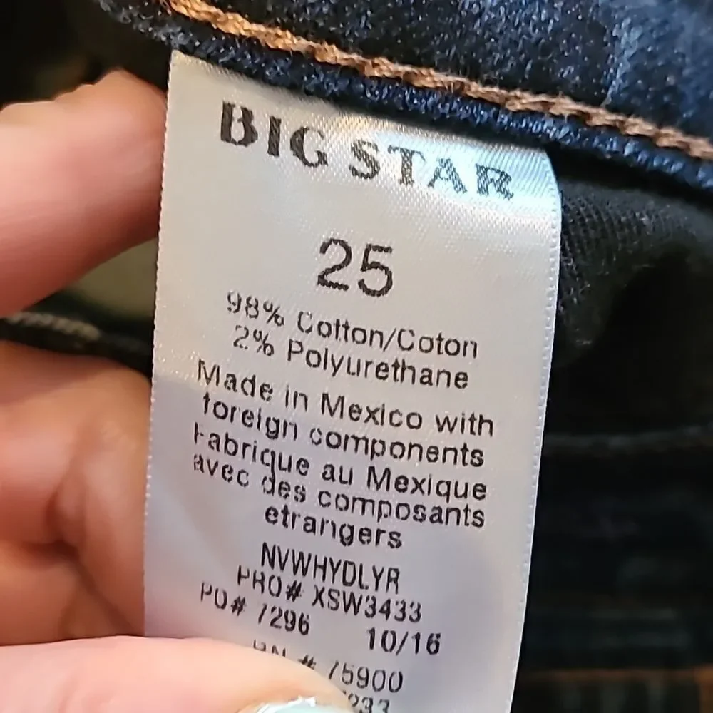 Big‎ star nova 7 12 hydra cigarette dark wash skinny jeans with embroidery